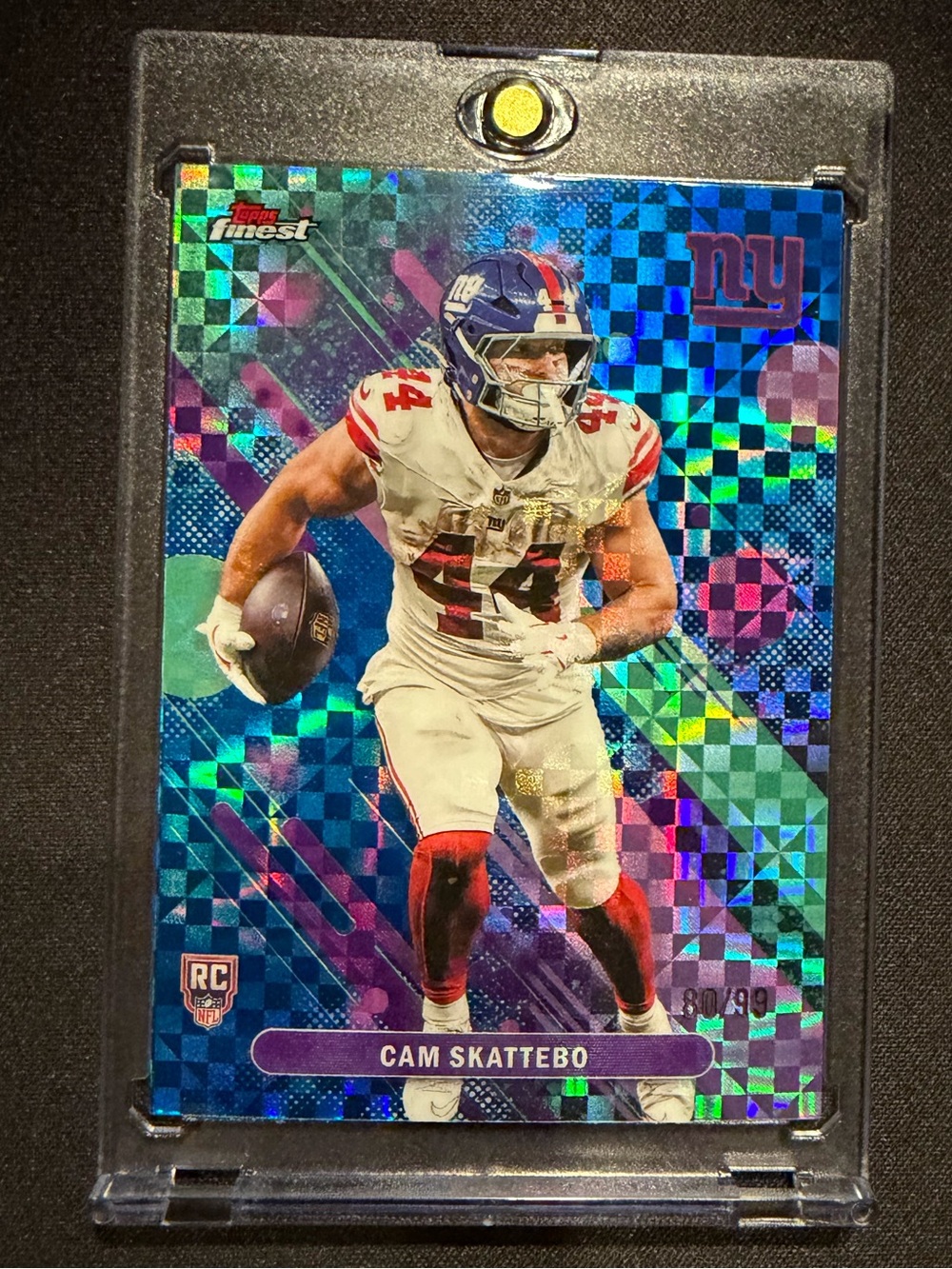 2025 Topps Finest Rookie Cam Skattebo X Fractor /99